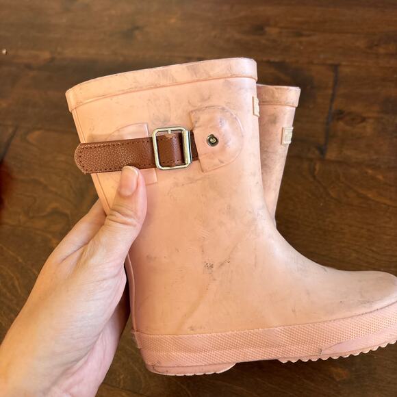 Three Pines Co Rubber Rain Boots Pink Size 8 Girls - Picture 3 of 6